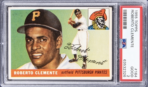 1955 Topps Roberto Clemente Rookie Card - PSA GD 2